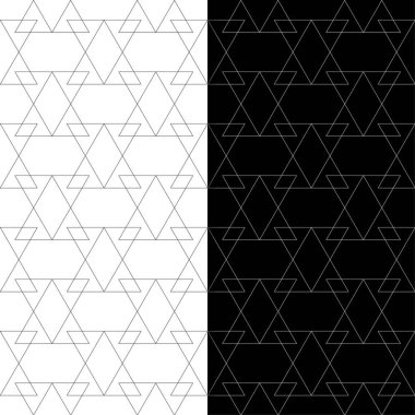 Siyah ve beyaz geometrik yazdırır. Dikişsiz desen seti