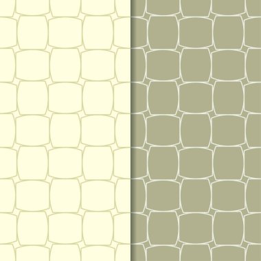 Zeytin yeşili geometrik süsler. Web, Tekstil ve duvar kağıtları için dikişsiz desen seti