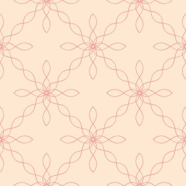 Kırmızı ve bej geometrik süsleme. Web, Tekstil ve duvar kağıtları için seamless modeli