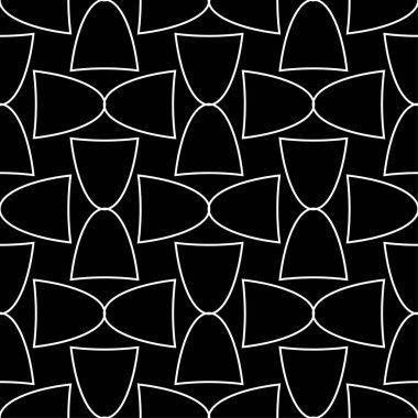Siyah ve beyaz geometrik süsleme. Web, Tekstil ve duvar kağıtları için seamless modeli