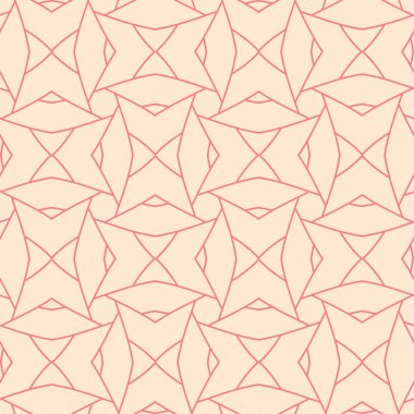 Kırmızı ve bej geometrik süsleme. Web, Tekstil ve duvar kağıtları için seamless modeli
