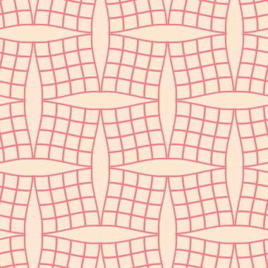 Kırmızı ve bej geometrik süsleme. Web, Tekstil ve duvar kağıtları için seamless modeli