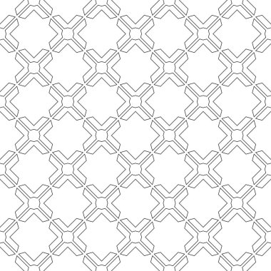 Geometrik süsleme. Siyah üzerine beyaz seamless modeli web, Tekstil ve duvar kağıtları için