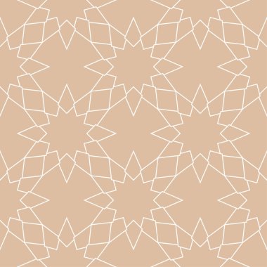 Geometrik süsleme. Bej ve beyaz seamless modeli web, Tekstil ve duvar kağıtları için