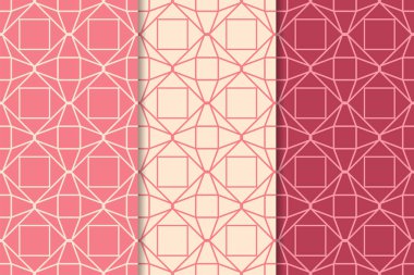 Web, Tekstil ve duvar kağıtları için dikey Dikişsiz desen kiraz kırmızı geometrik dizi