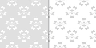 Işık gri çiçek arka planlar. Tekstil ve duvar kağıtları için dikişsiz desen seti