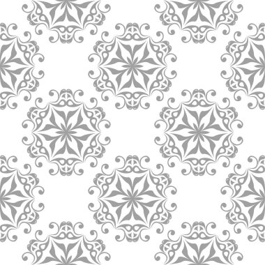 Beyaz arka plan üzerine açık gri çiçek öğe. Tekstil ve duvar kağıtları için seamless modeli