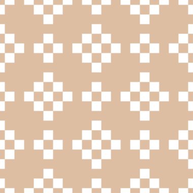 Bej ve beyaz geometrik süsleme. Web, Tekstil ve duvar kağıtları için seamless modeli