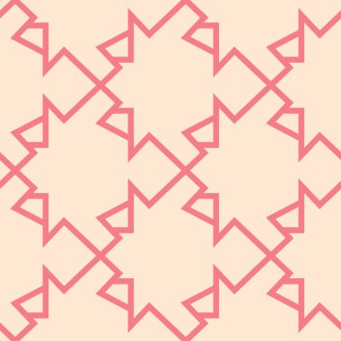 Geometrik süsleme pembe ve bej. Web, Tekstil ve duvar kağıtları için seamless modeli