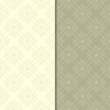 Zeytin yeşili çiçek desenleri. Dikişsiz desen seti