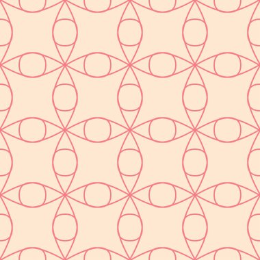 Kırmızı ve bej geometrik süsleme. Web, Tekstil ve duvar kağıtları için seamless modeli