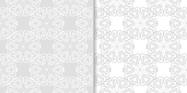 Işık gri çiçek arka planlar. Tekstil ve duvar kağıtları için dikişsiz desen seti