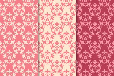 Kiraz kırmızı çiçekli süs tasarımlar. Duvar kağıtları ve kumaşlar için dikey Dikişsiz desen