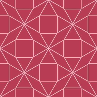 Kırmızı ve soluk pembe geometrik seamless modeli web, Tekstil ve duvar kağıtları için