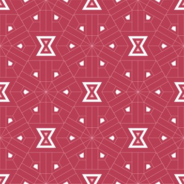 Geometrik arka plan. Kırmızı ve bej Dikişsiz desen duvar kağıtları, Tekstil ve kumaş için