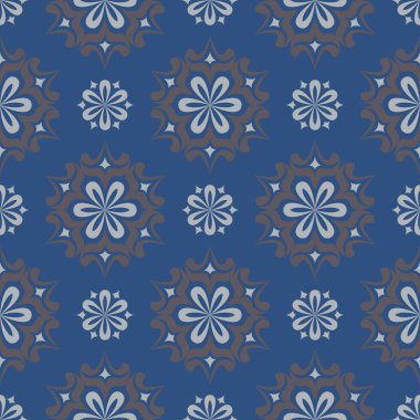 Mavi çiçek sorunsuz arka plan. Tasarım deseni duvar kağıtları, Tekstil ve kumaş çiçek öğeleri