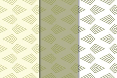 Zeytin yeşili ve web, Tekstil ve duvar kağıtları için geometrik Dikişsiz desen beyaz set