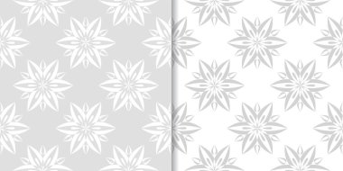 Işık gri çiçek arka planlar. Tekstil ve duvar kağıtları için dikişsiz desen seti