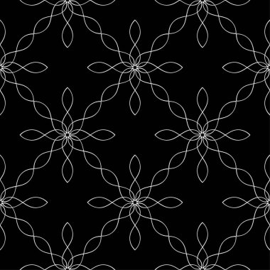 Siyah ve beyaz geometrik süsleme. Web, Tekstil ve duvar kağıtları için seamless modeli