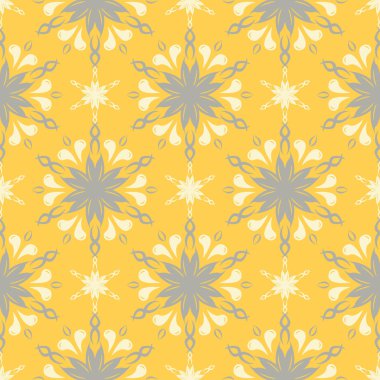 Çiçek arka plan. Sarı gri ve beyaz Dikişsiz desen duvar kağıdı, Tekstil ve kumaş için