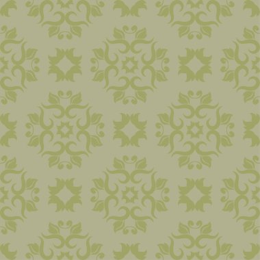 Zeytin yeşili çiçek süsleme. Tekstil ve duvar kağıtları için seamless modeli
