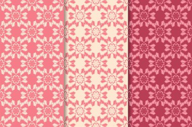 Çiçek süsler kümesi. Kiraz kırmızısı dikey Dikişsiz desen. Duvar kağıdı arka plan