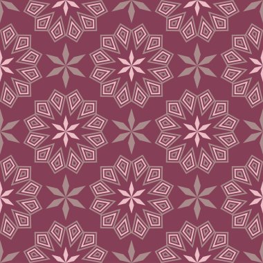 Geometrik öğelerle seamless modeli. Kumaşlar, duvar kağıtları ve Tekstil için koyu kırmızı arka plan