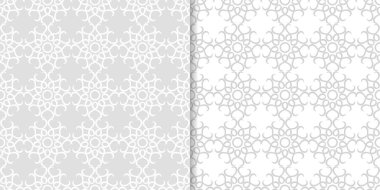 Işık gri çiçek arka planlar. Tekstil ve duvar kağıtları için dikişsiz desen seti