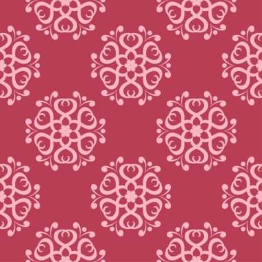 Kırmızı çiçek süsleme. Tekstil ve duvar kağıtları için seamless modeli