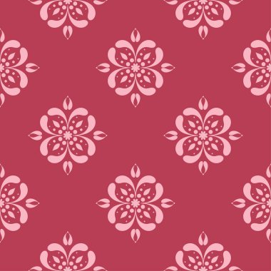 Çiçek tasarım kırmızı zemin üzerine. Tekstil ve duvar kağıtları için seamless modeli