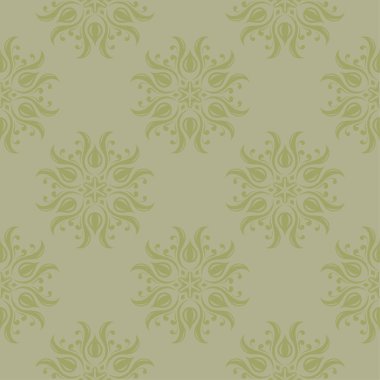 Zeytin yeşili çiçek süsleme. Tekstil ve duvar kağıtları için seamless modeli