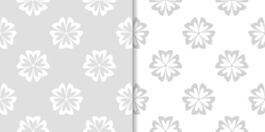 Işık gri çiçek süsler. Tekstil ve duvar kağıtları için dikişsiz desen seti