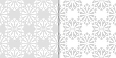 Işık gri çiçek arka planlar. Tekstil ve duvar kağıtları için dikişsiz desen seti