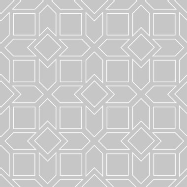 Geometrik yazıcı gri ve beyaz. Web, Tekstil ve duvar kağıtları için seamless modeli