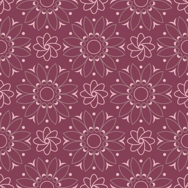 Sorunsuz arka plan. Çiçek mor kırmızı desenli duvar kağıtları, Tekstil ve kumaş için