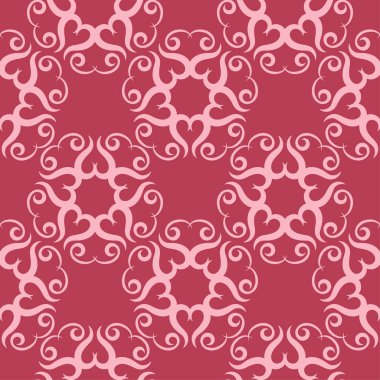 Çiçek tasarım kırmızı zemin üzerine. Tekstil ve duvar kağıtları için seamless modeli