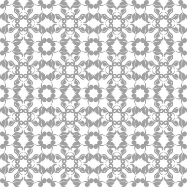 Beyaz ve gri çiçek süsleme. Tekstil ve duvar kağıtları için seamless modeli