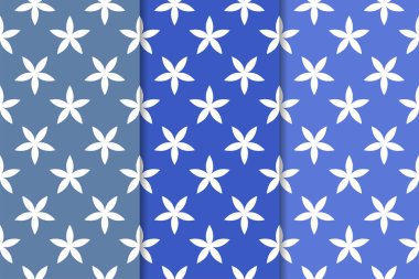 Çiçek desenleri kümesi. Mavi dikey Dikişsiz desen. Duvar kağıdı arka plan