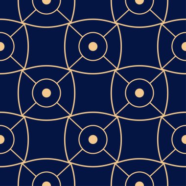 Altın mavi geometrik süsleme. Web, Tekstil ve duvar kağıtları için seamless modeli