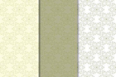 Zeytin yeşili çiçek sorunsuz süsler. Tekstil ve duvar kağıtları için dikey desenleri