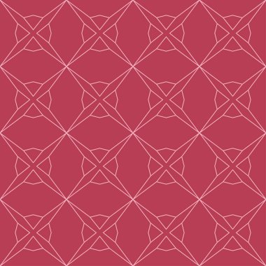 Kırmızı ve soluk pembe geometrik süsleme. Web, Tekstil ve duvar kağıtları için seamless modeli