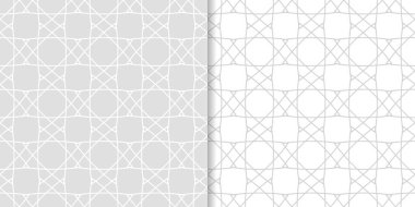 Işık gri geometrik süsler. Web, Tekstil ve duvar kağıtları için dikişsiz desen seti