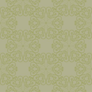 Zeytin yeşili çiçek süsleme. Tekstil ve duvar kağıtları için seamless modeli