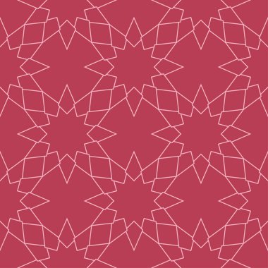 Geometrik süsleme. Kırmızı ve soluk pembe seamless modeli web, Tekstil ve duvar kağıtları için