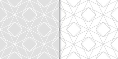 Açık gri geometrik yazdırır. Web, Tekstil ve duvar kağıtları için dikişsiz desen seti