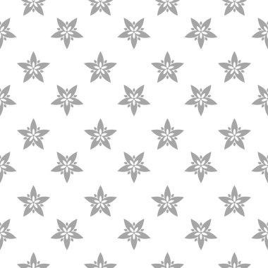 Beyaz arka plan üzerine açık gri çiçek tasarım. Tekstil ve duvar kağıtları için seamless modeli