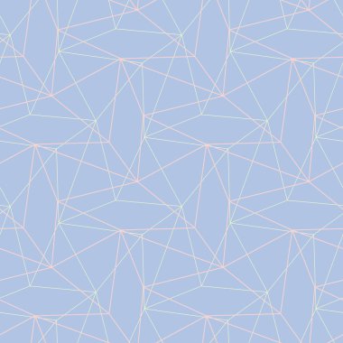 Mavi geometrik seamless modeli. Arka plan bej ve pembe elemanları ile