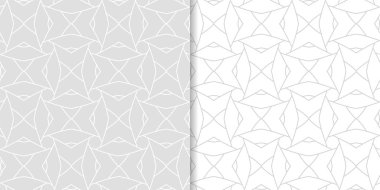 Işık gri geometrik süsler. Web, Tekstil ve duvar kağıtları için dikişsiz desen seti