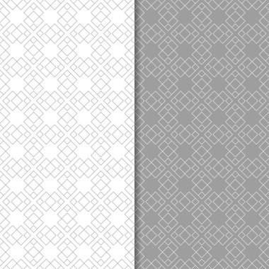 Gri ve beyaz geometrik süsler. Web, Tekstil ve duvar kağıtları için dikişsiz desen seti