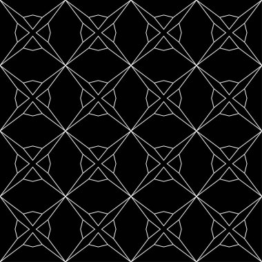 Siyah ve beyaz geometrik süsleme. Web, Tekstil ve duvar kağıtları için seamless modeli